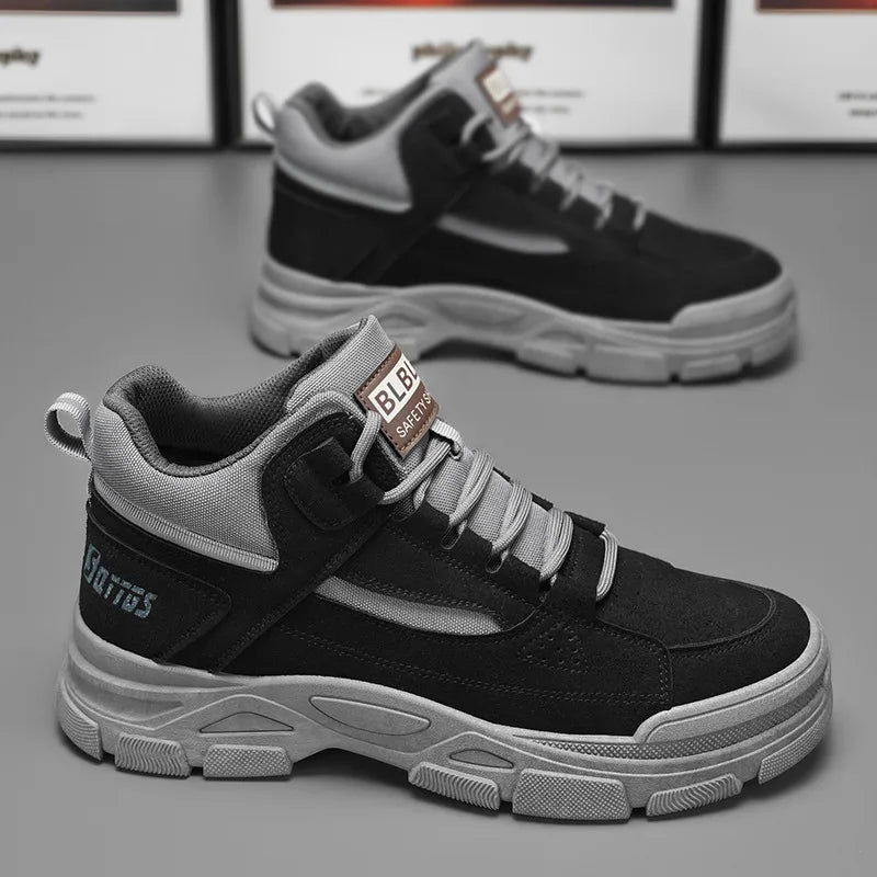 Spring men's shoes new breathable high-top men's all-match non-slip wear-resistant outdoor work shoes labor protection shoes