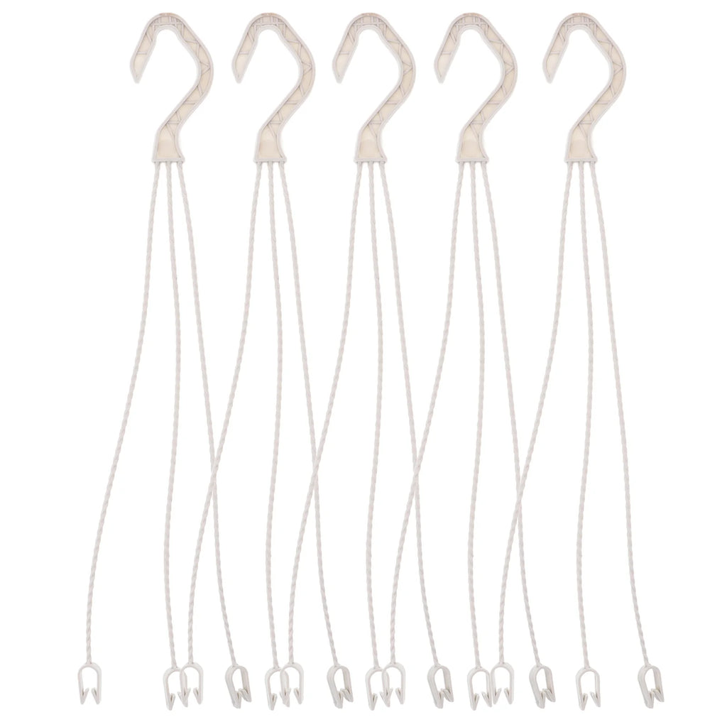 5pcs White Hooks For Baskets Flowerpot Hangers Durable Plant Shelves Garden Accessories Plastic Planter Hooks Outdoor Furniture