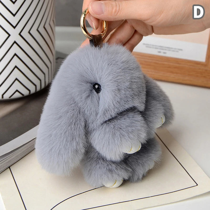 15cm Women's Rabbit Fur Keychain Bag Car Pendant Jewelry Decoration Fashionable Accessory for Bags And Gifts
