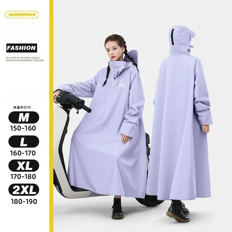 Adult Thickened Long E-Bike Raincoat Waterproof Motorcycle Bicycle Poncho Wholesale Protection for Two-Wheel Vehicle Riders
