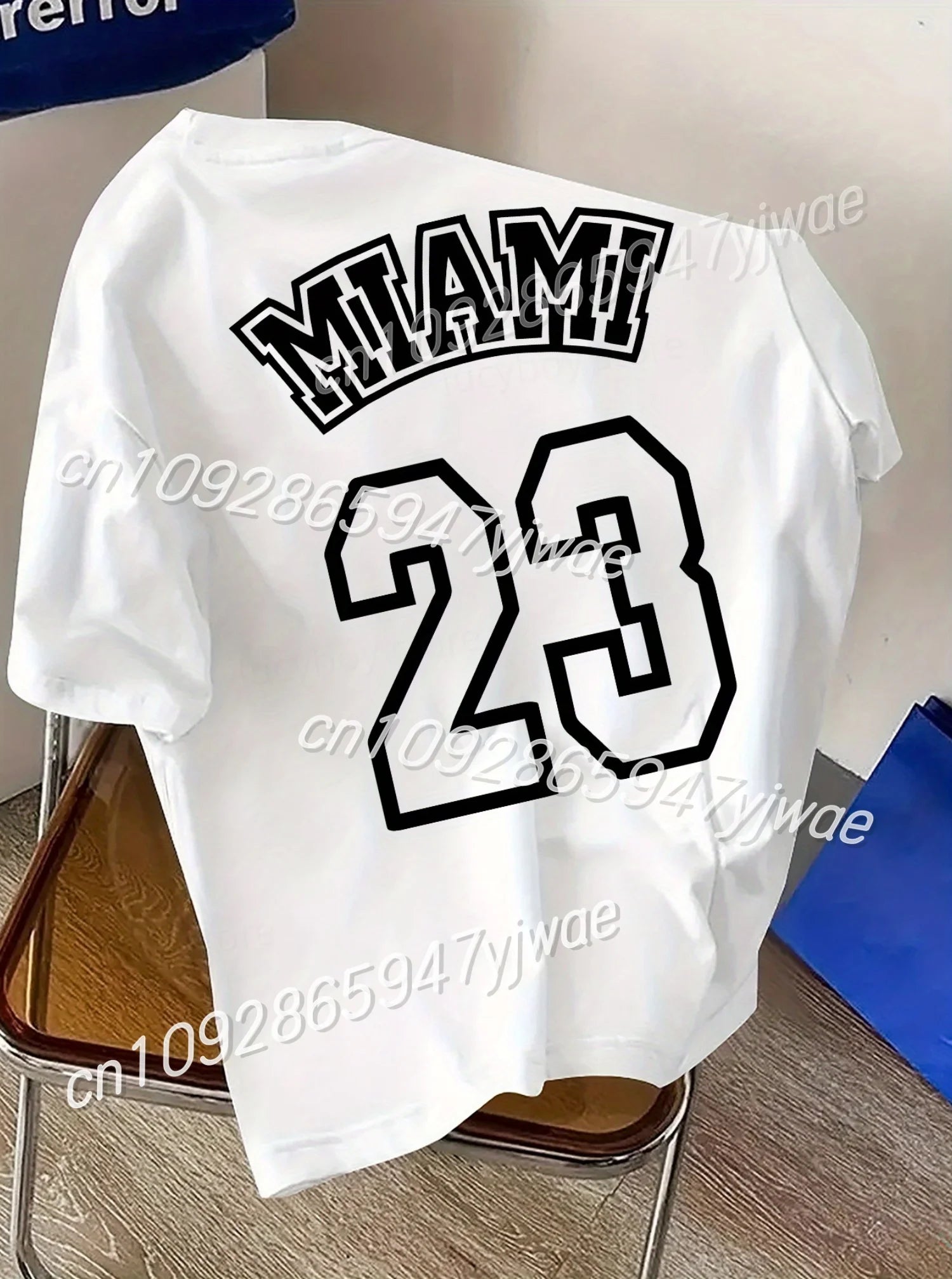 2025 Men MIAMI NO.23 Printed Short Sleeve T Shirt Man O Neck Sportwear  Football fans jersey Tee Vintage Casual Tops Men Clothes