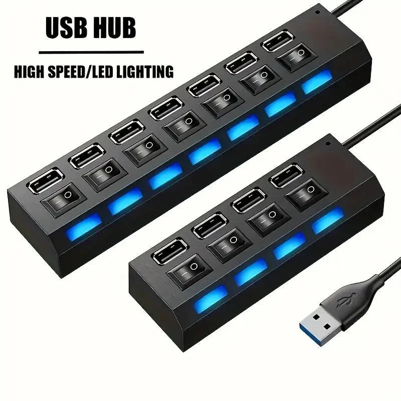 Hub USB Adaptateur USB Multi Ports UtiliserUSB 2.0 PC Ordinateur Accessoires Commutateur USB pour Ordinateur Portable
