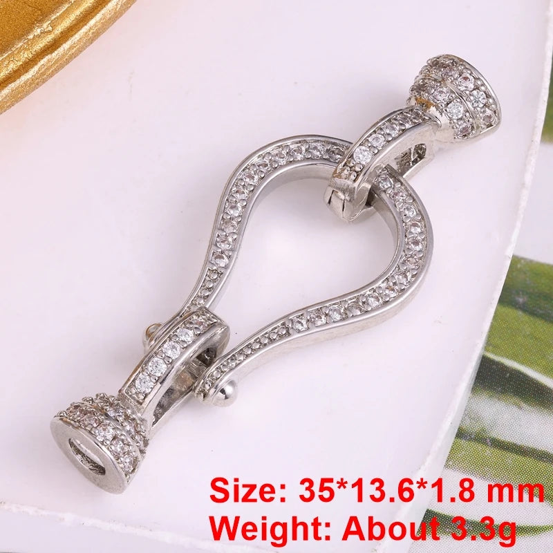 Juya 18K Gold Plated Baroque Pearls Connector Fastener Clasps DIY Jewelry Making Accessories Women Beads Lock Closure Supplies