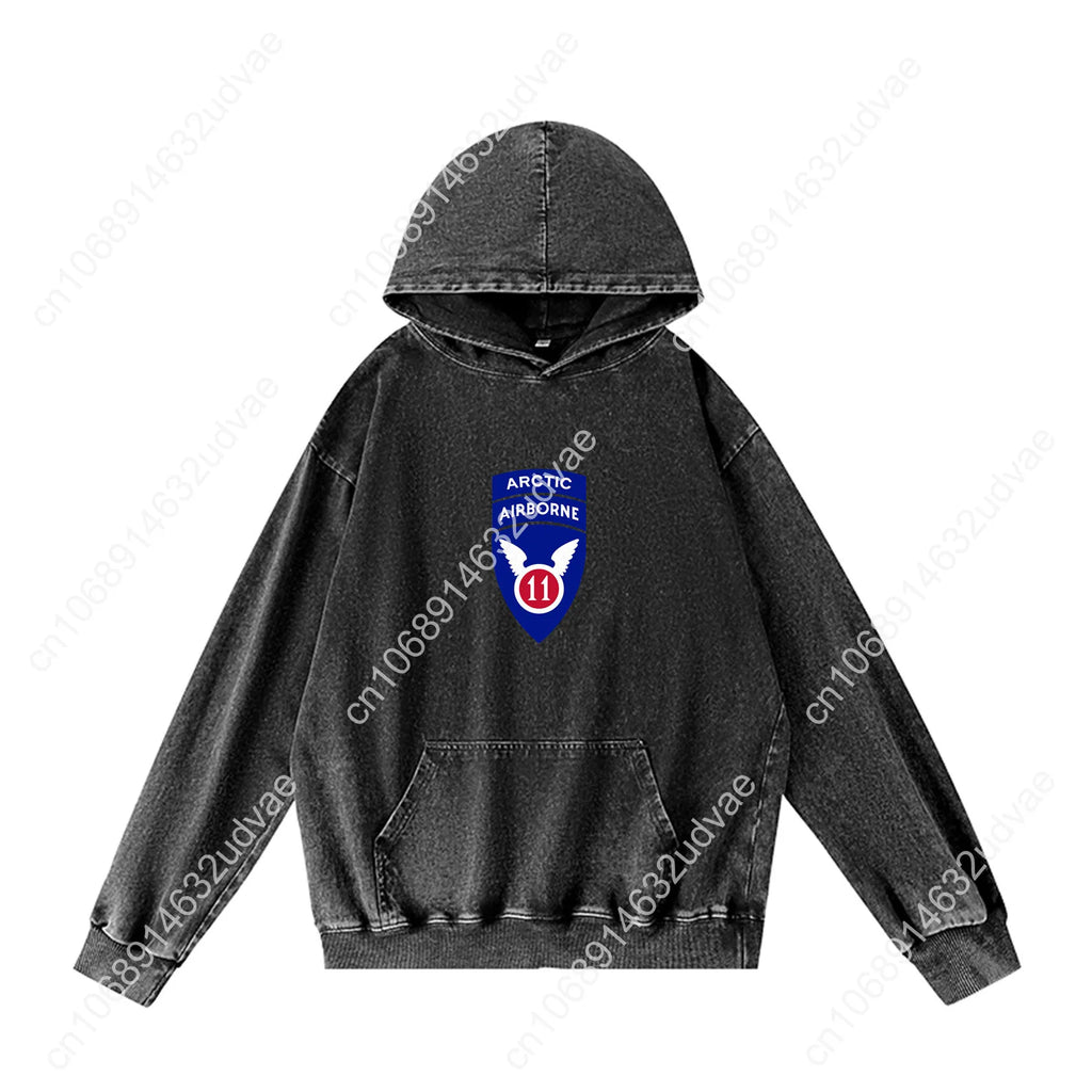 11th Airborne Division Patch Arctic Angels Hoodies Retro Hooded Sweatshirt Man Woman Teenager Vintage Pullover Customized Tops