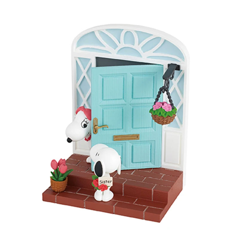 Genuine Re-Ment The Story of Snoopy's Gate Miniature Scene Blind Box Q Version Model Collectible Toys Super Cute Holiday Gifts