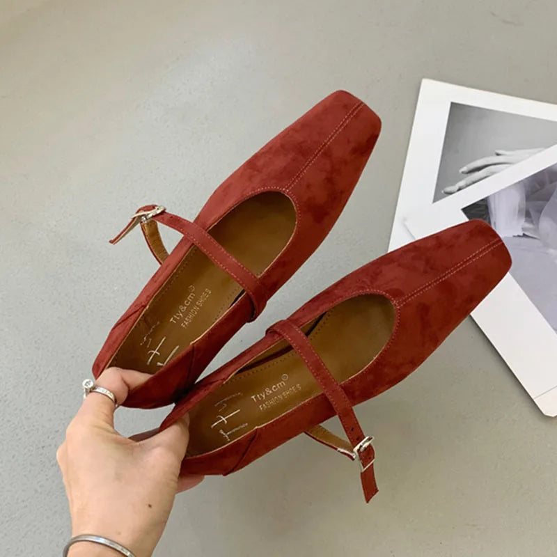 Female Buckle Strap Footwear Low Heel Wedges Shoes For Women Mary Janes Spring Summer Fashion Shallow Ladies Wedges Pumps Shoes