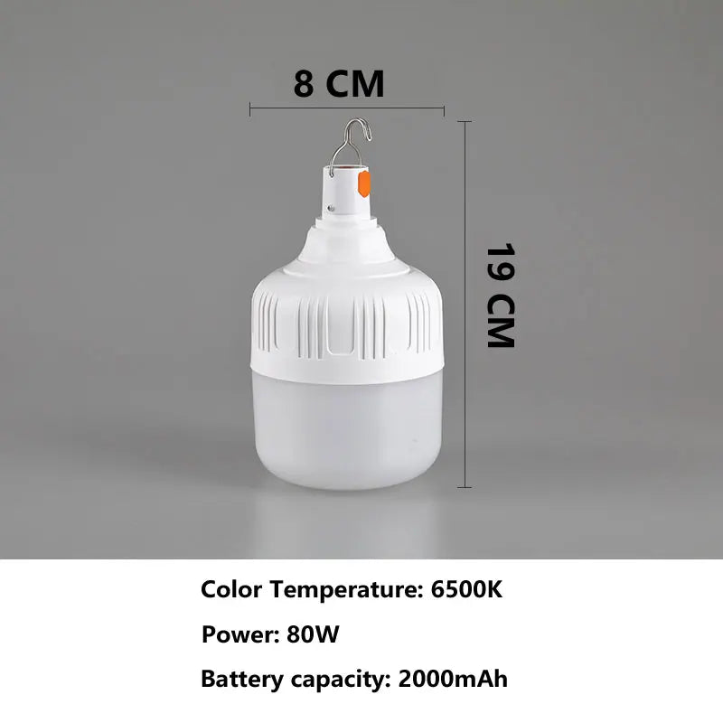 LED Camping Light 20W 40W 80W Powerful For Camping Lighting Bright Energy-saving Lamp Rechargeable Bulbs Outdoor Portable Tent