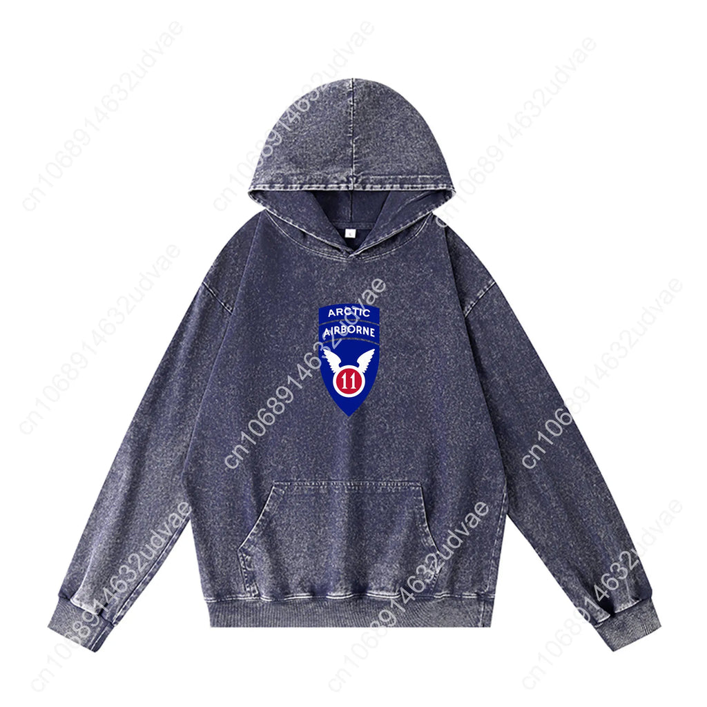 11th Airborne Division Patch Arctic Angels Hoodies Retro Hooded Sweatshirt Man Woman Teenager Vintage Pullover Customized Tops