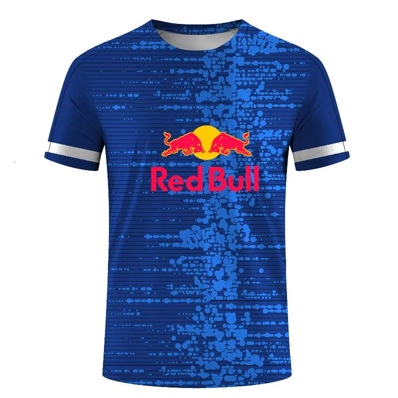 Men's Red Bull logo Badminton Tennis Series 3D Harajuku Print And Women's Sports leisure Loose Short Sleeve Round Neck T shirt
