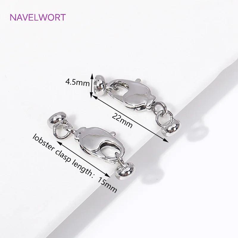 18K Gold Plated Brass Lobster Clasps Connector,Jewellery End Caps Fastener Clasp For DIY Bracelet Jewelry Making Accessories