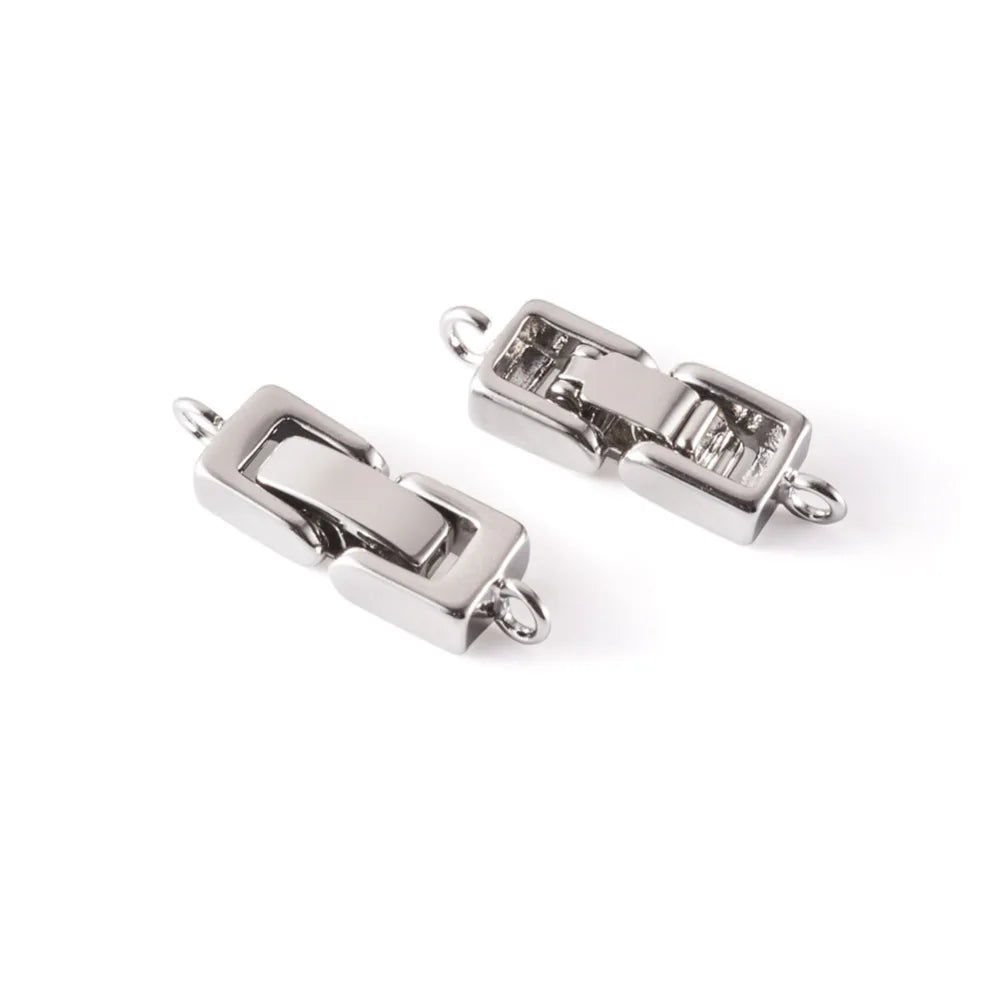 2pcs Brass Fold Over Clasps 1-Hole Metal Buckles Fastener Clasps Accessories For Bracelet DIY Jewelry Making Supplies