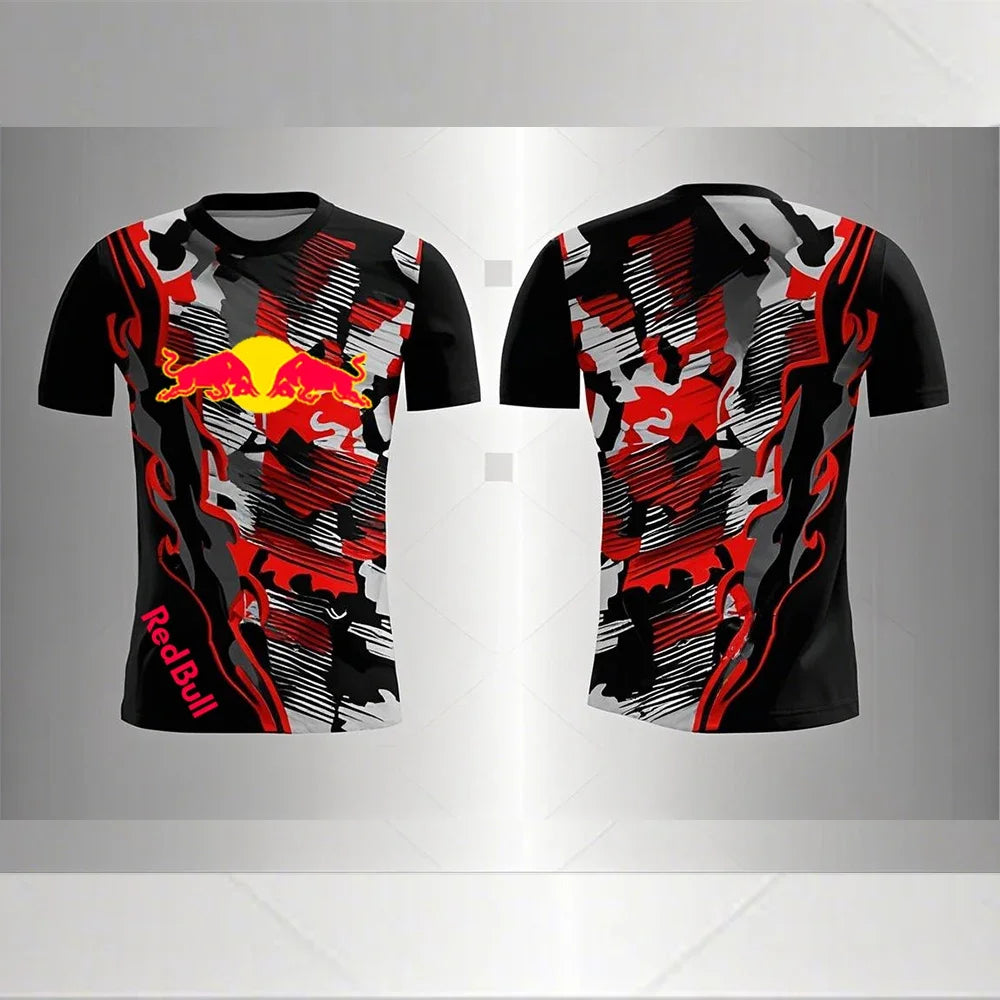 2025 New fashion t -shirt for men Red Bull Racing 3D Printed Summer Casual Casual Sports SUV