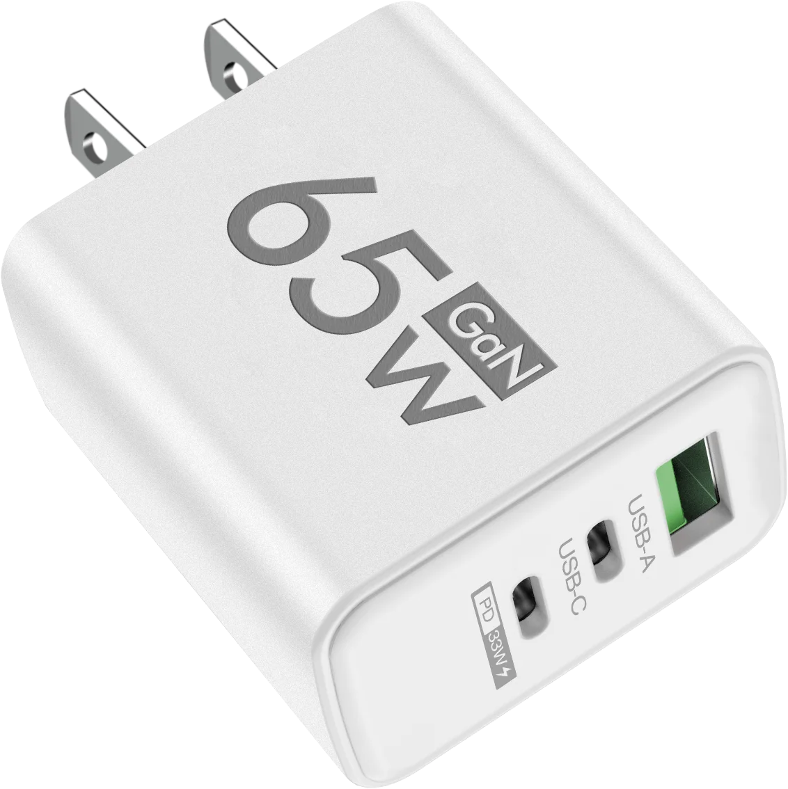 65W 3 Ports GaN USB PD Charger Fast Charging Type C Mobile Phone Adapter Quick Charger 3.0 For iPhone 15 Samsung Xiaomi Huawei