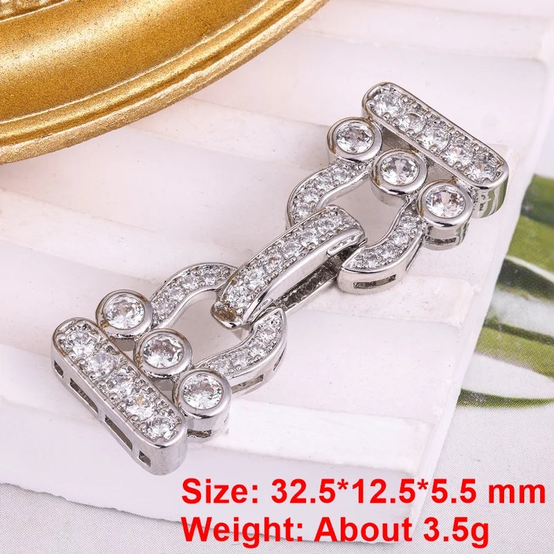 Juya 18K Gold Silver Plated Decorative Connector Fastener Hooks Lock Clasps For DIY Women Crystals Gems Pearls Jewelry Making