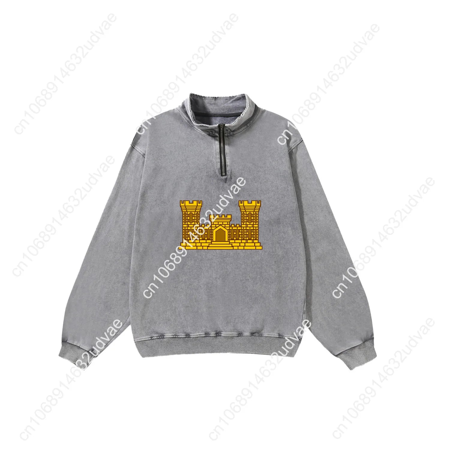 US Army Engineer Branch EN Retro Sweatshirt Man Woman Teenager Vintage Pullover Half Sweat Custom Made Tops Sleeved Tshirt