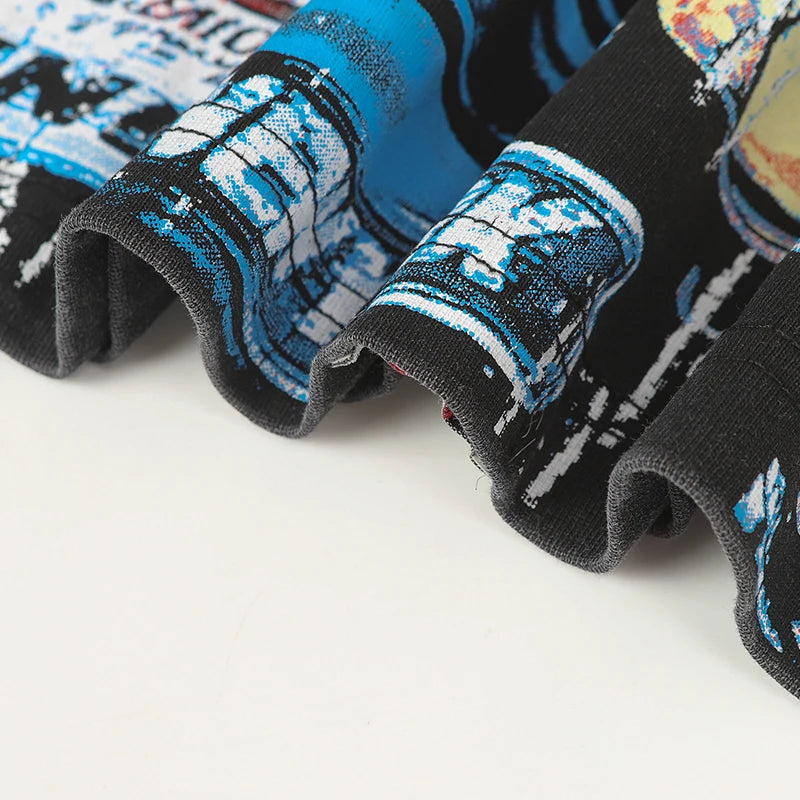 American Streetwear Godspeed Long Sleeve Skeleton Racer Print Washed Do Old Loose Casual Long-sleeved Men Women T-Shirt