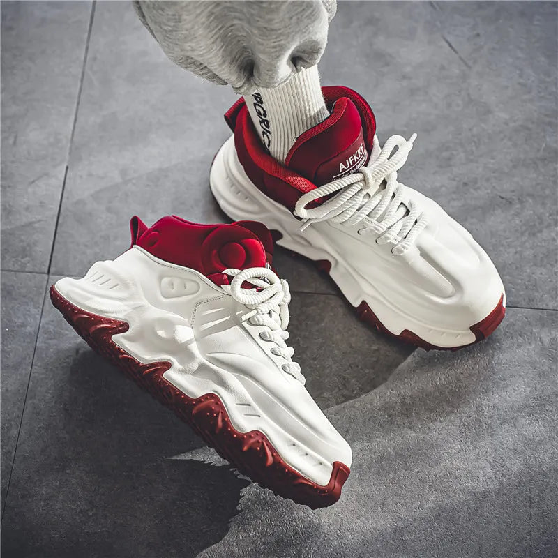 2025Autumn Men's High-top Running ShoesinsDad Sneakers Trendy Shoes Red Basketball Sports Shoes for Men in Their Zodiac Year