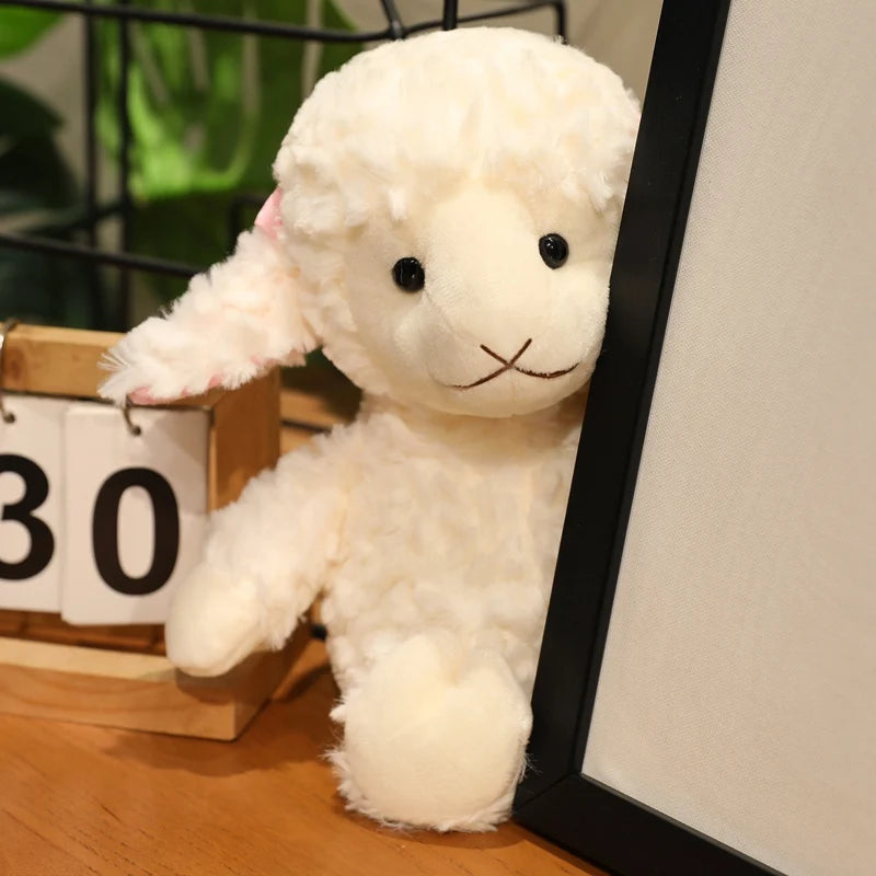 Kawaii Sweet Soft White Sheep Plush Toy 16/22/30cm Cute Cartoon Stuffed Sleeping Doll Ideal Birthday Gift for Kids
