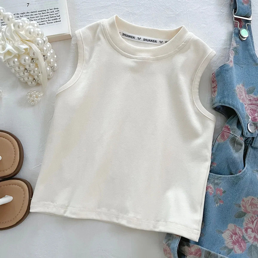 3PCS Summer Floral Girls Denim Tops Overalls Set with Thin Inner T-shirt Outfit for 2-10 Years Children Girls Cool Outfit