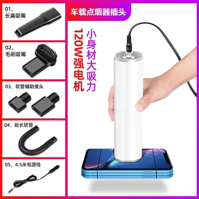 Full New 12V Car Vacuum Cleaner Portable Handheld Vacuum Cleaner 120W Powerful Suction Mini Handheld Auto Vacuum Cleaner For Hom