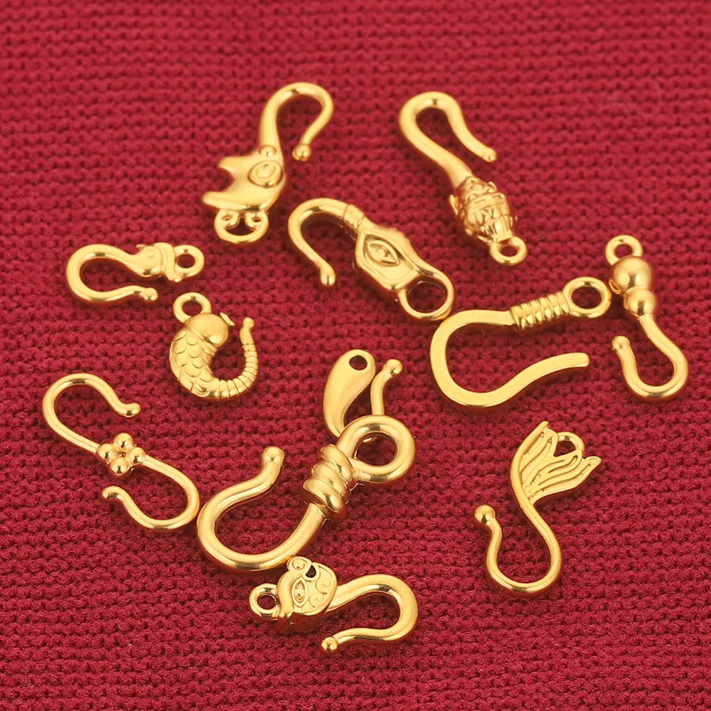 10pcs Lot Stainless Steel S Gold Jewelry Making Clasps Hooks Fasteners Connectors for Bracelet Nacklace Jewelry Making Materials