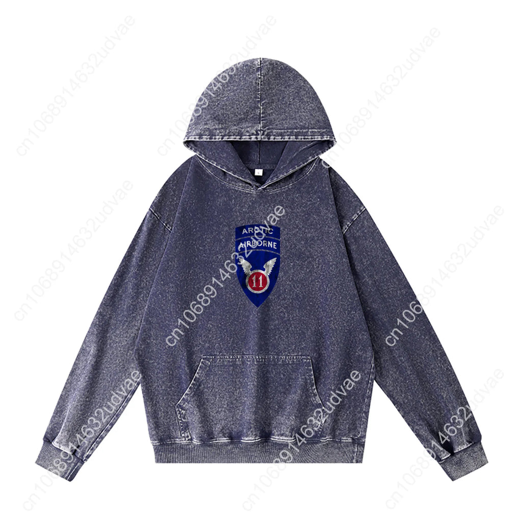 11th Airborne Division Patch Arctic Angels Hoodies Retro Hooded Sweatshirt Man Woman Teenager Vintage Pullover Customized Tops