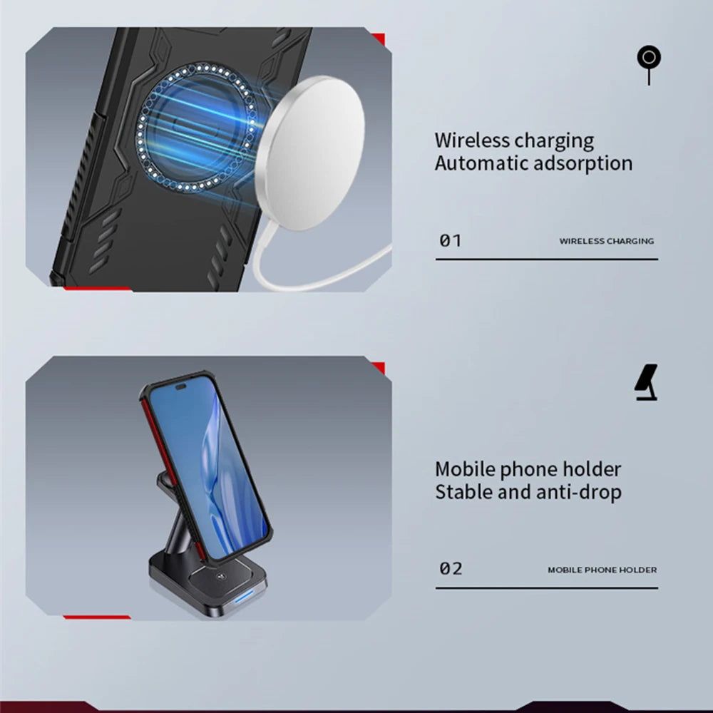 Armor Magnetic Wireless Charge Case for Huawei Honor 400 Lite 400Lite Shockproof Capas Bumper Back Cover Honor400 Lite Fundas