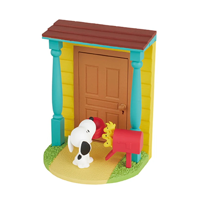Genuine Re-Ment The Story of Snoopy's Gate Miniature Scene Blind Box Q Version Model Collectible Toys Super Cute Holiday Gifts
