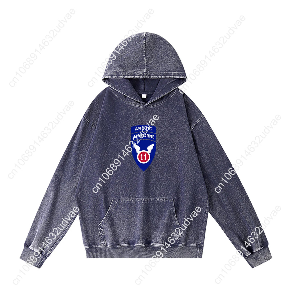 11th Airborne Division Patch Arctic Angels Hoodies Retro Hooded Sweatshirt Man Woman Teenager Vintage Pullover Customized Tops