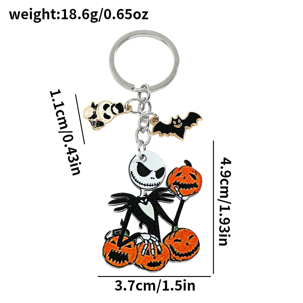 Disney Anime Character Jack Skellington Keychain The Nightmare Before Christmas Pendant For Friends Halloween Jewelry Gifts