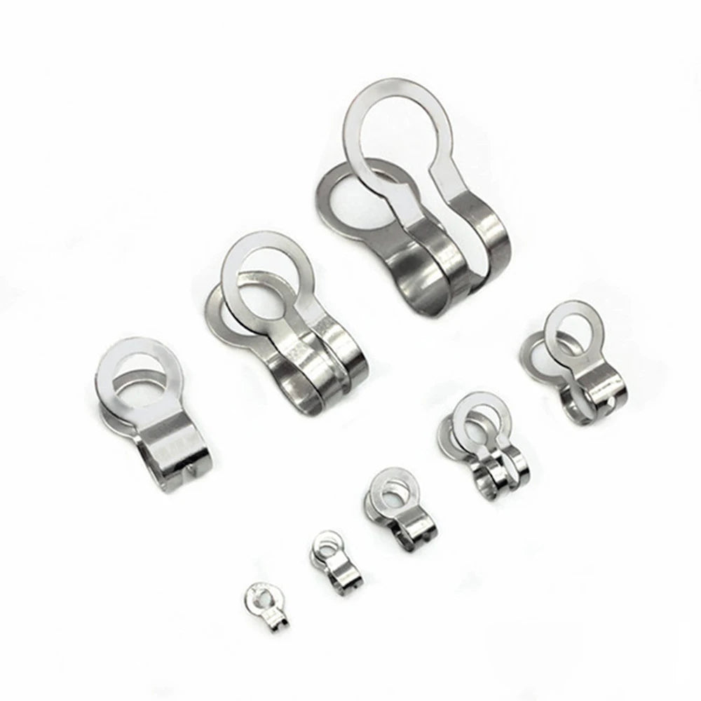 50 Pcs Stainless Steel Bead Chain Buckle Pendant Clasp Tail End Connection Buckle DIY Necklace Clasp Jewelry Accessories