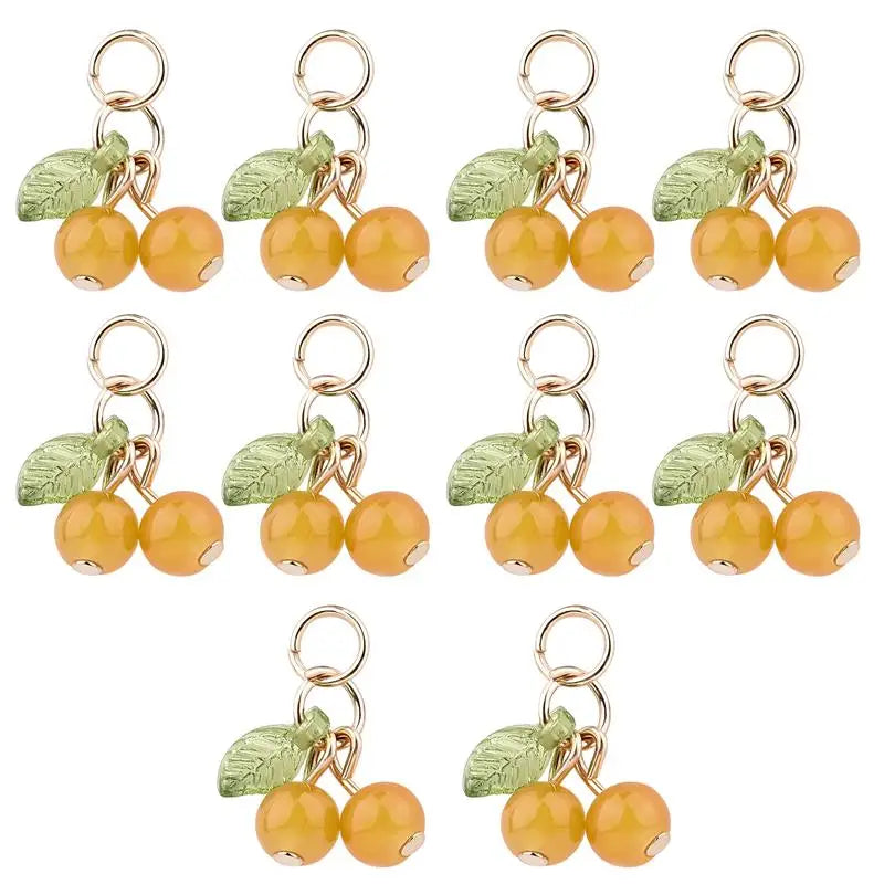 10Pcs/lot Fashion Delicious Red Cherry Keychain Summer Fruit Cherries Pendant Keyring For Women Men Jewelry Bag Accessories Gift