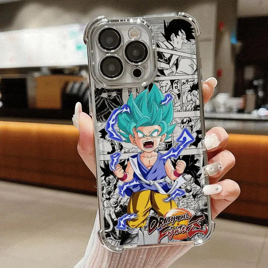 Phone Case for iPhone 15 11Pro 16Plus XS MAX 15Pro Max 11 13 16 XR 14 Pro 12 Soft Cover Cartoon Dragon Ball