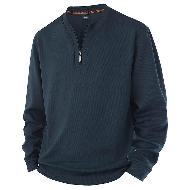 Plus Size 7XL 8XL Men's long-sleeve T-shirt half-zip sweatshirt new style for spring autumn casual V-neck Hoodies men's clothing