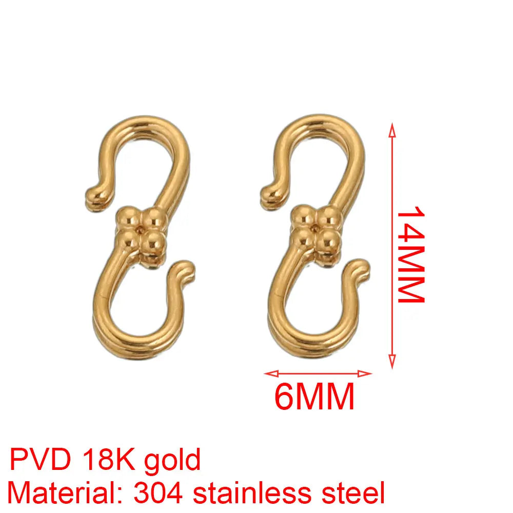 10pcs Lot Stainless Steel S Gold Jewelry Making Clasps Hooks Fasteners Connectors for Bracelet Nacklace Jewelry Making Materials