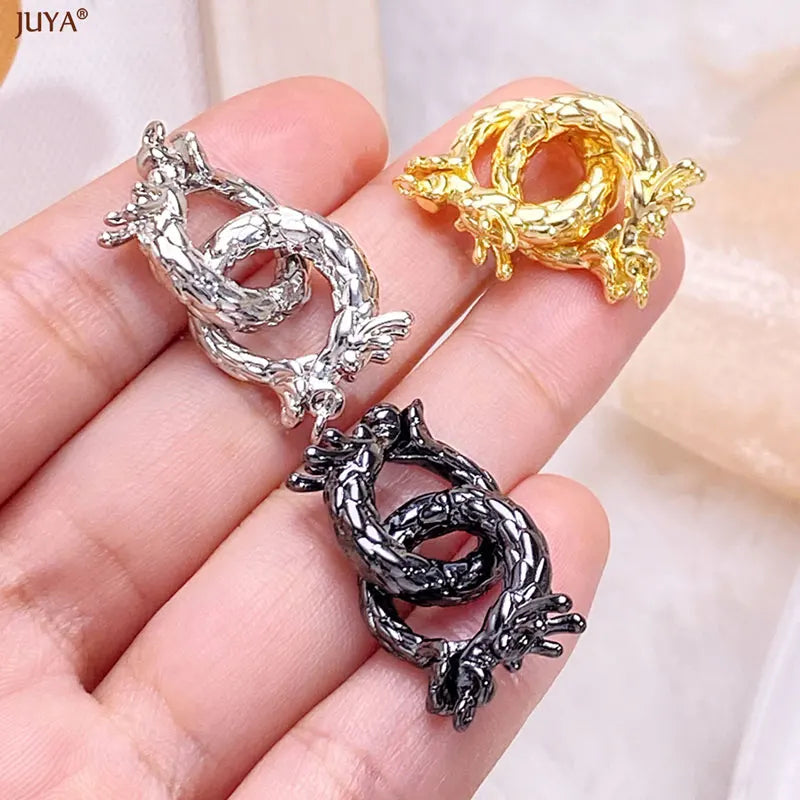 JUYA 18k Gold Silver Plated Copper Hooks Connectors Clasps Fastener For DIY Needlework Pearls Jewelry Making Accessories