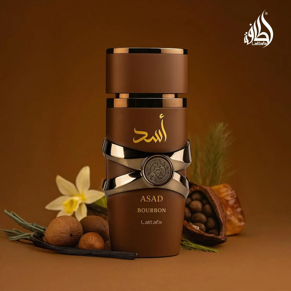 Lattafa Asad Bourbon for Unisex Eau de Parfum Spray, 3.4 Ounce / 100 ml