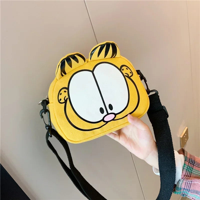 Anime Cartoon Garfield Kawaii Coin Purse Cosplay Crossbody Bag Canvas Cute High Capacity Shoulder Bags Christmas Gift Toy