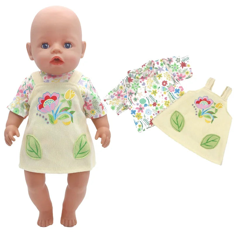 Reborn Baby Doll Clothes 40 cm Hat Set For Baby Dolls Rompers Toys Outwear Children Girl Gifts