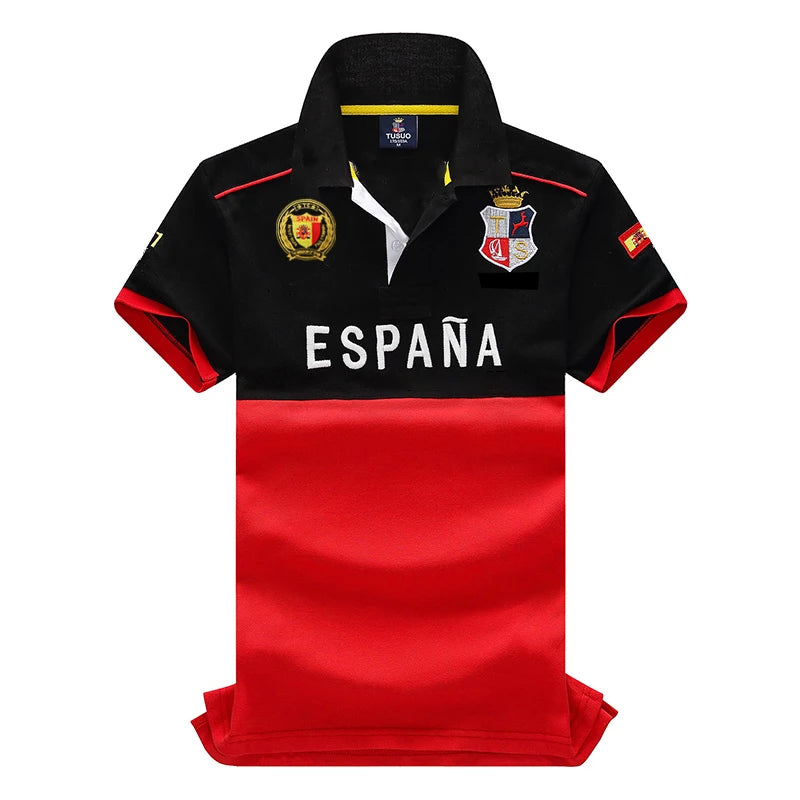 Men's Polo Shirt Classic Switzerland Popular 100% Cotton Embroidery Short Sleeve Sports Collar T-shirt Oversized US Size XS-7XL