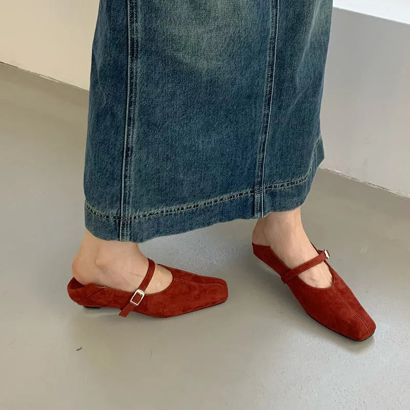 Female Buckle Strap Footwear Low Heel Wedges Shoes For Women Mary Janes Spring Summer Fashion Shallow Ladies Wedges Pumps Shoes