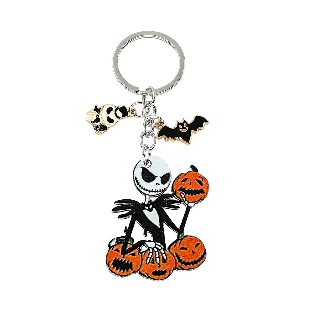 Disney Anime Character Jack Skellington Keychain The Nightmare Before Christmas Pendant For Friends Halloween Jewelry Gifts