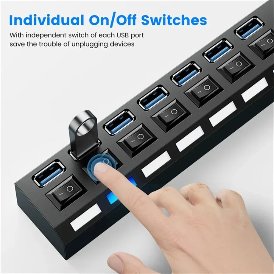 Hub USB Adaptateur USB Multi Ports UtiliserUSB 2.0 PC Ordinateur Accessoires Commutateur USB pour Ordinateur Portable