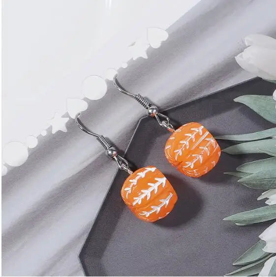Emulational Tangerine Earring Set For Women Summer Fruit Jewelry Accessories Earrings Keychain Diy Jewelry Making Supplies