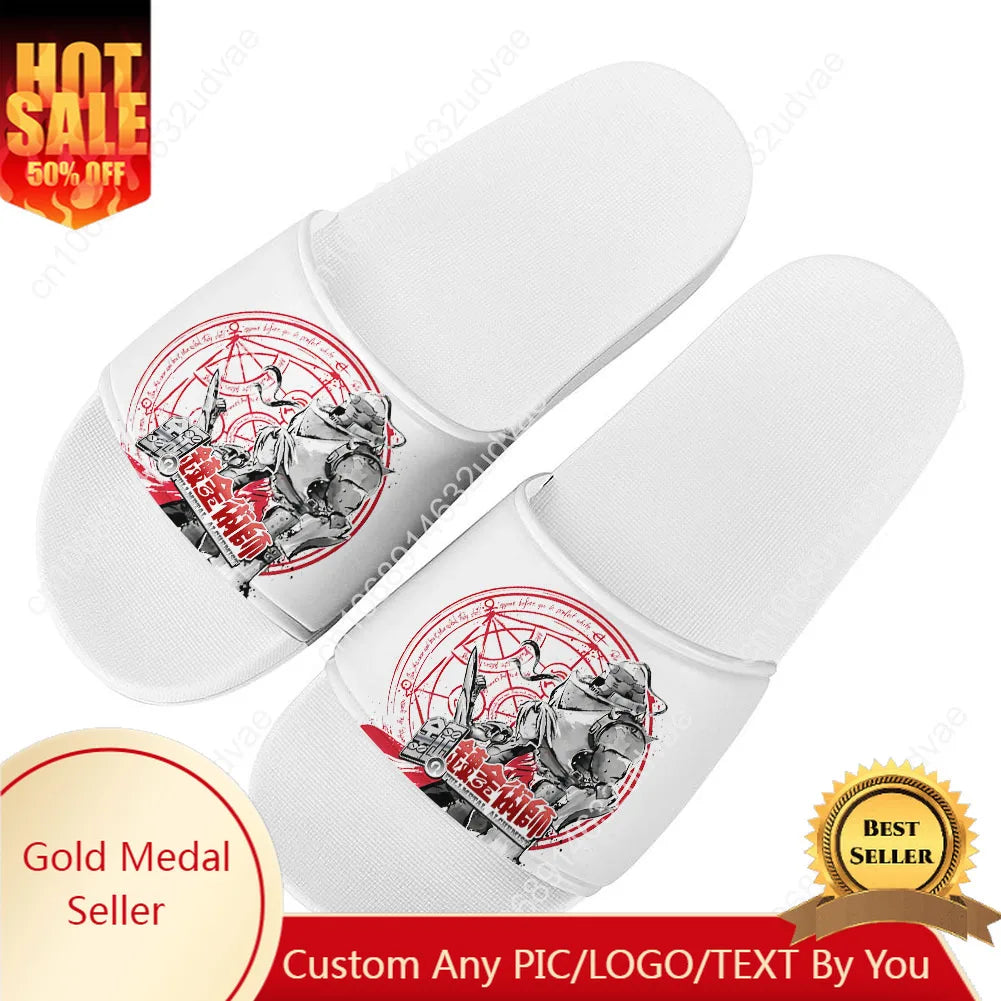 Fullmetal Alchemist Slippers Home Bathroom Sandals Water Shoes Men Women Teenagers Indoor Poor Sandal Customized Summer Slipper