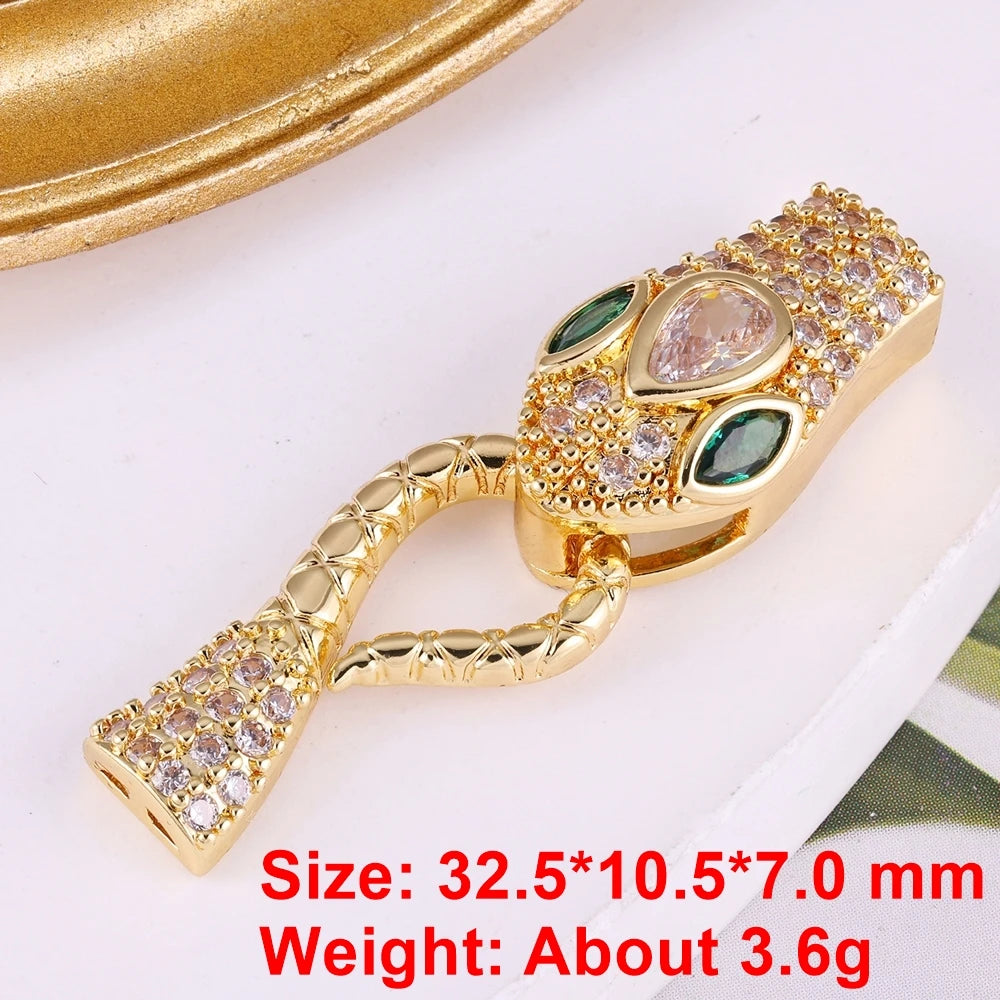 Juya 18K Gold Silver Plated Decorative Connector Fastener Hooks Lock Clasps For DIY Women Crystals Gems Pearls Jewelry Making