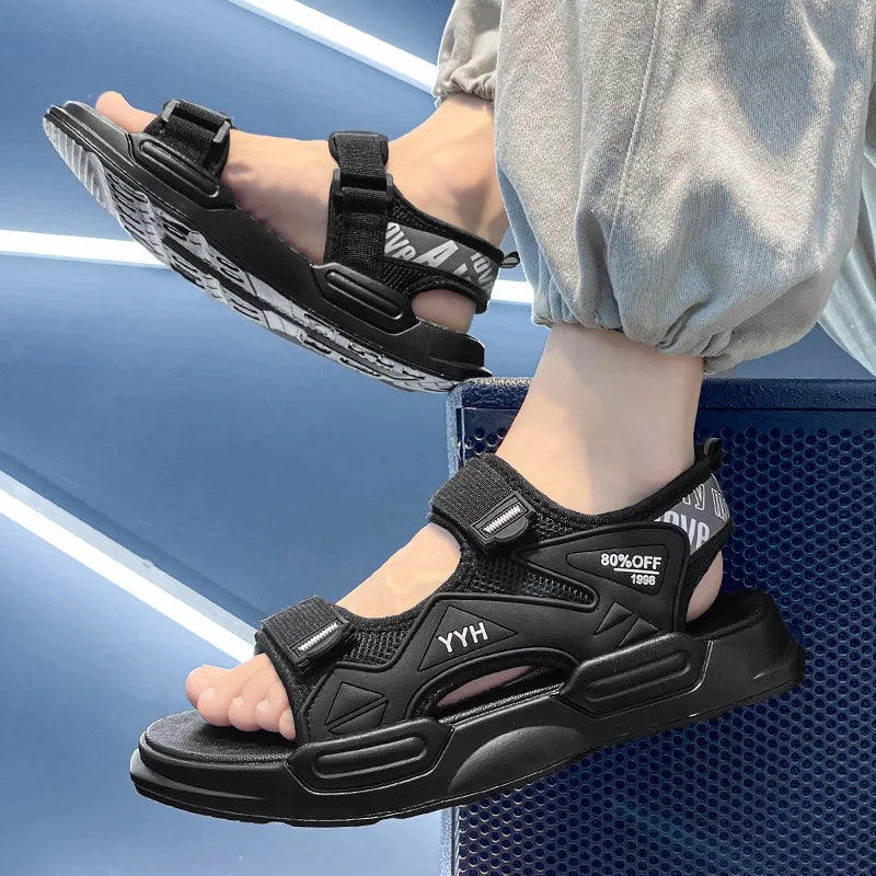 High Quality Men's Outdoor Sewing Sandals Men Concise Waterproof Shoes for Man Beach Sandals Hot Mens Non-Slip Comfortable Shoes