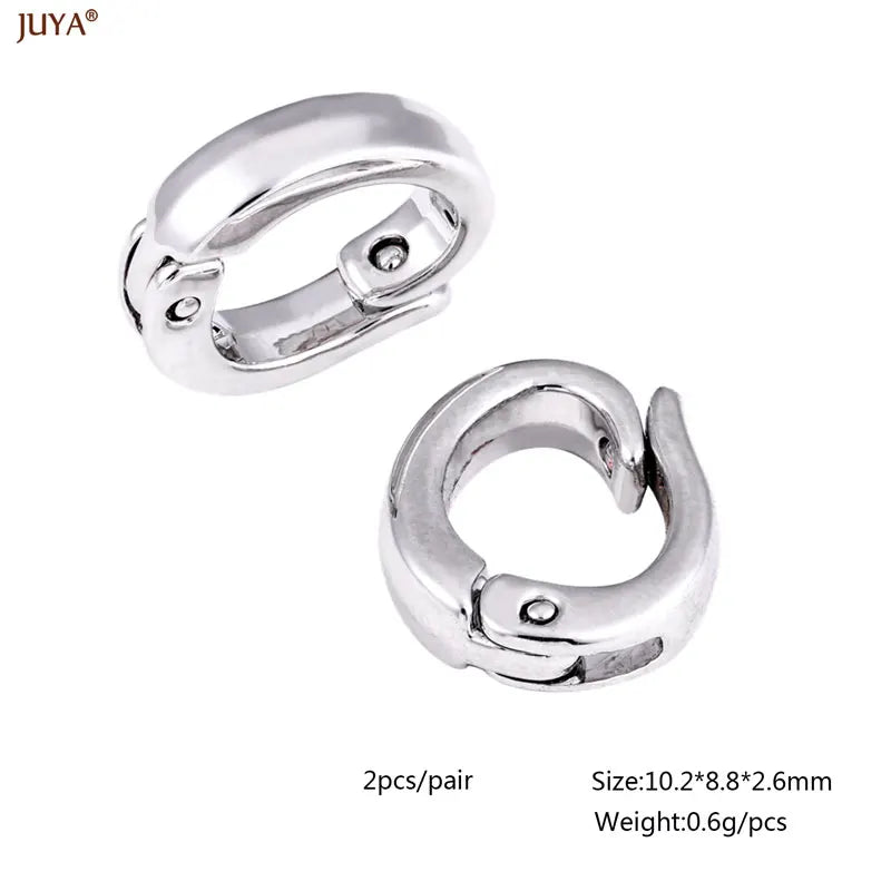 JUYA 18k Gold Silver Plated Copper Hooks Connectors Clasps Fastener For DIY Needlework Pearls Jewelry Making Accessories