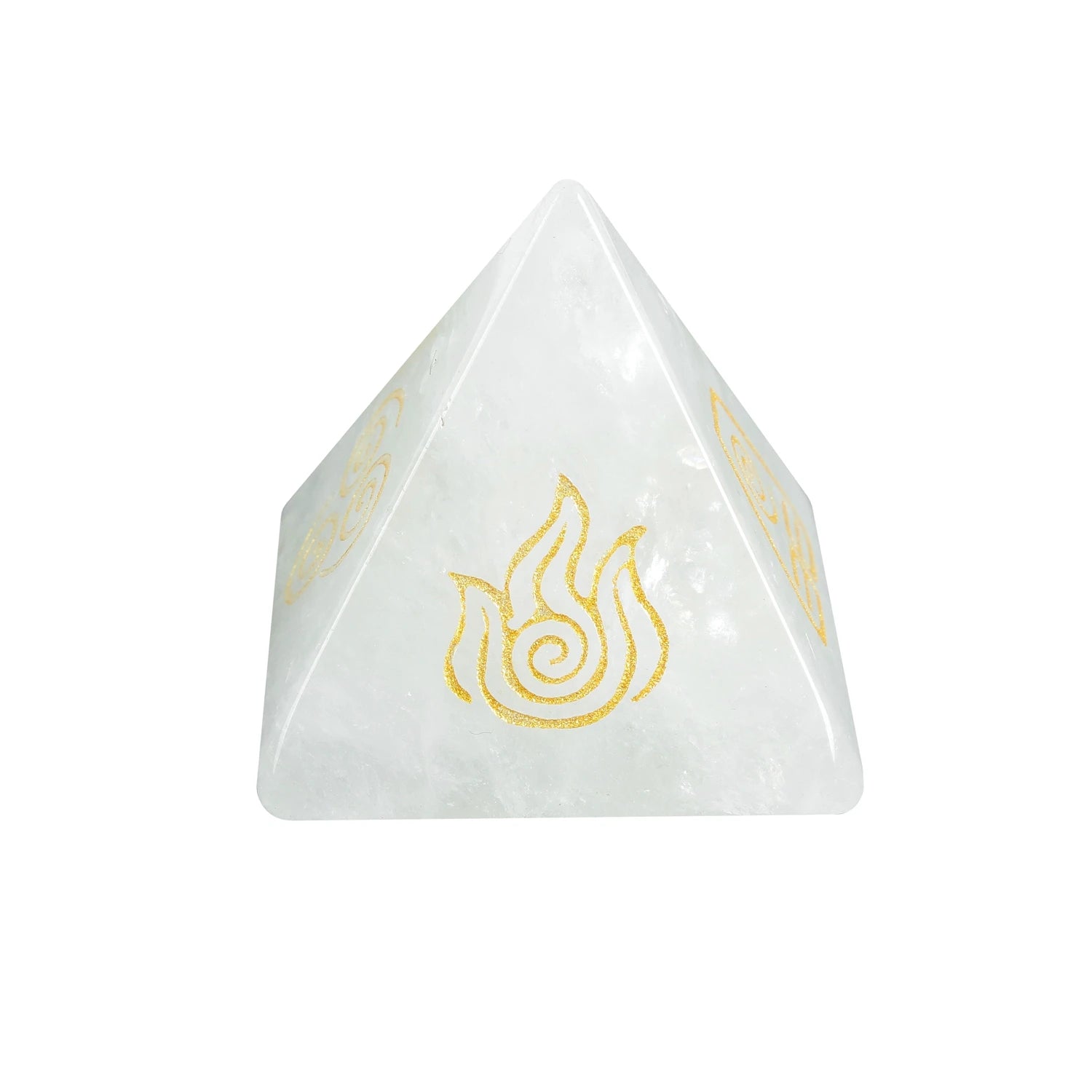 2025 Hot sales Natural Crystal Quartz Amethyst Gem Pyramid Four Element Air Water Fire Earth Symbol Energy Jewelry Healing Stone