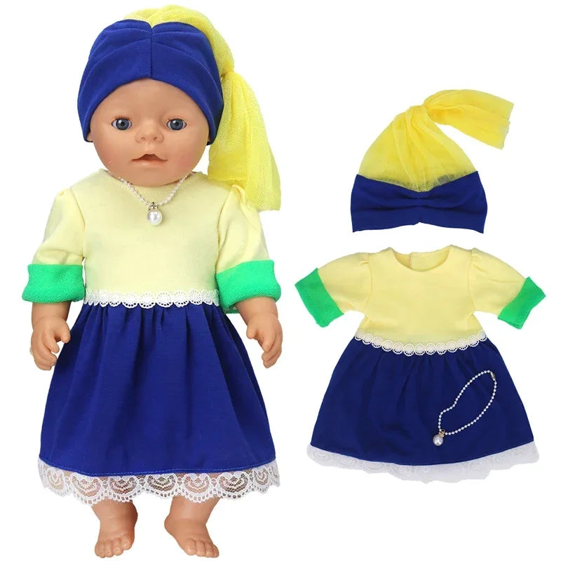 Reborn Baby Doll Clothes 40 cm Hat Set For Baby Dolls Rompers Toys Outwear Children Girl Gifts